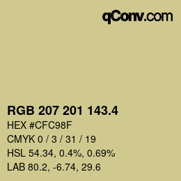 カラーコード: RGB 207 201 143.4 | qconv.com