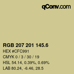 カラーコード: RGB 207 201 145.6 | qconv.com