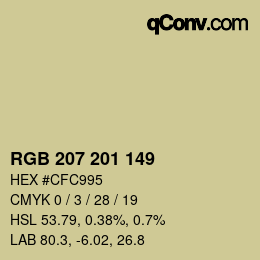 Color code: RGB 207 201 149 | qconv.com