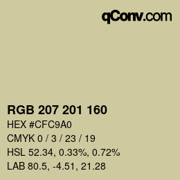 Color code: RGB 207 201 160 | qconv.com