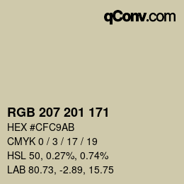 Color code: RGB 207 201 171 | qconv.com