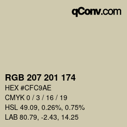 Color code: RGB 207 201 174 | qconv.com