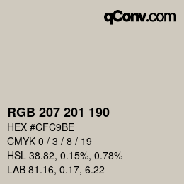 Color code: RGB 207 201 190 | qconv.com