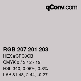 カラーコード: RGB 207 201 203 | qconv.com