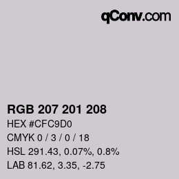 Color code: RGB 207 201 208 | qconv.com