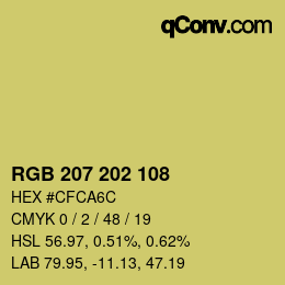 Color code: RGB 207 202 108 | qconv.com