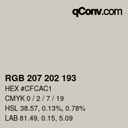 Farbcode: RGB 207 202 193 | qconv.com