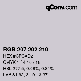 Color code: RGB 207 202 210 | qconv.com