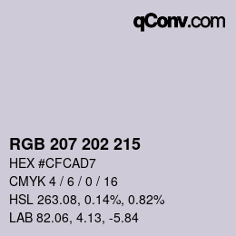 Color code: RGB 207 202 215 | qconv.com