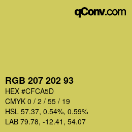 Color code: RGB 207 202 93 | qconv.com