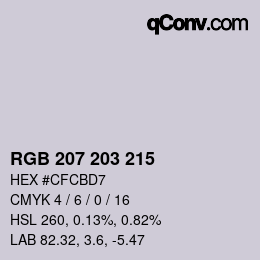 Color code: RGB 207 203 215 | qconv.com