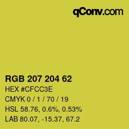 Color code: RGB 207 204 62 | qconv.com