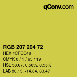 カラーコード: RGB 207 204 72 | qconv.com