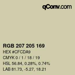 Color code: RGB 207 205 169 | qconv.com