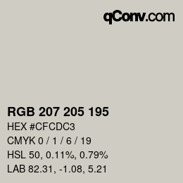 Farbcode: RGB 207 205 195 | qconv.com