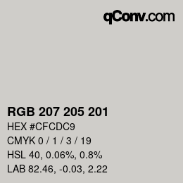 Código de color: RGB 207 205 201 | qconv.com