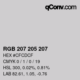 Color code: RGB 207 205 207 | qconv.com