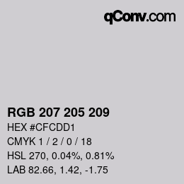 Code couleur: RGB 207 205 209 | qconv.com