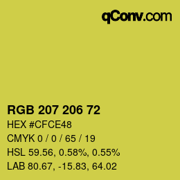 Color code: RGB 207 206 72 | qconv.com