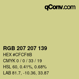 Color code: RGB 207 207 139 | qconv.com