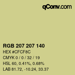 Color code: RGB 207 207 140 | qconv.com