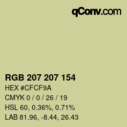 Color code: RGB 207 207 154 | qconv.com