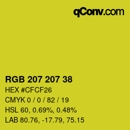 颜色代码: RGB 207 207 38 | qconv.com