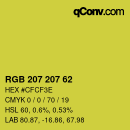 Color code: RGB 207 207 62 | qconv.com