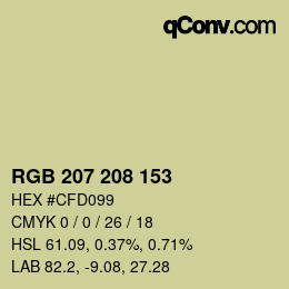 Code couleur: RGB 207 208 153 | qconv.com