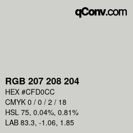 Color code: RGB 207 208 204 | qconv.com