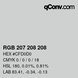Color code: RGB 207 208 208 | qconv.com