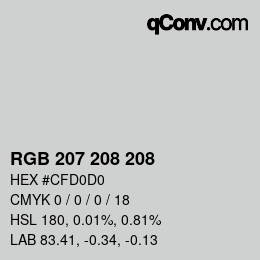 Color code: RGB 207 208 208 | qconv.com