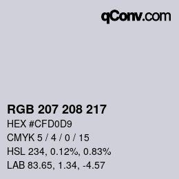 Farbcode: RGB 207 208 217 | qconv.com