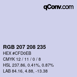 Farbcode: RGB 207 208 235 | qconv.com