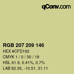 Farbcode: RGB 207 209 146 | qconv.com