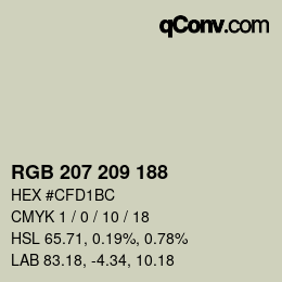 Color code: RGB 207 209 188 | qconv.com