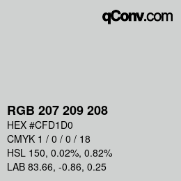 Code couleur: RGB 207 209 208 | qconv.com