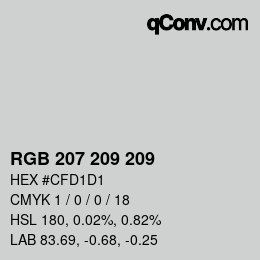 Color code: RGB 207 209 209 | qconv.com