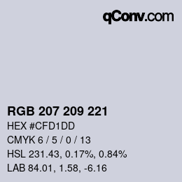 Color code: RGB 207 209 221 | qconv.com