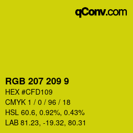 Color code: RGB 207 209 9 | qconv.com
