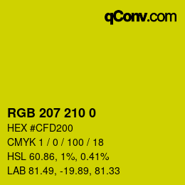カラーコード: RGB 207 210 0 | qconv.com