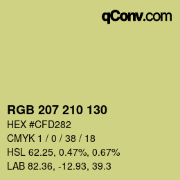 Color code: RGB 207 210 130 | qconv.com