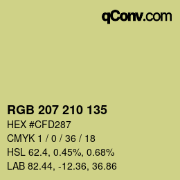 Color code: RGB 207 210 135 | qconv.com