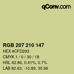 Código de color: RGB 207 210 147 | qconv.com