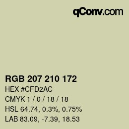 Color code: RGB 207 210 172 | qconv.com