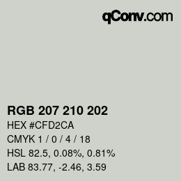 Color code: RGB 207 210 202 | qconv.com