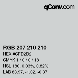 Color code: RGB 207 210 210 | qconv.com