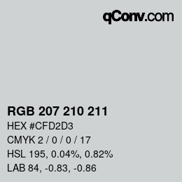 Color code: RGB 207 210 211 | qconv.com