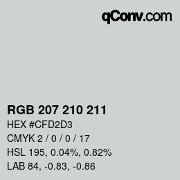 カラーコード: RGB 207 210 211 | qconv.com
