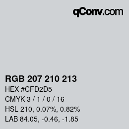 Color code: RGB 207 210 213 | qconv.com